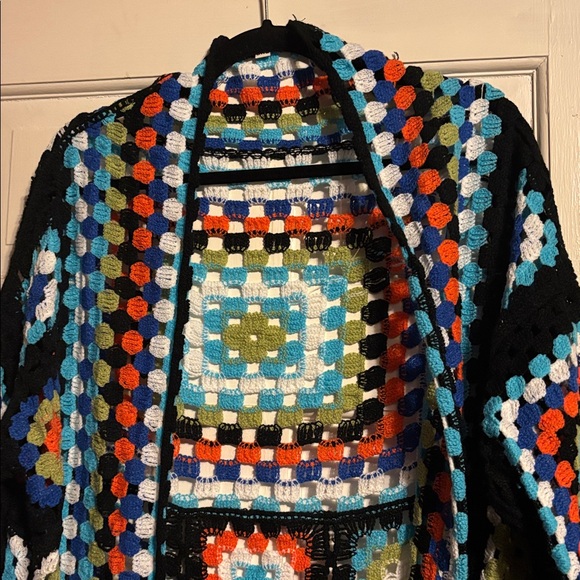 POL granny square full length Crochet Cardigan - Picture 2 of 8